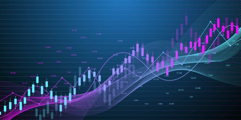 Stock market graph or forex trading chart for business and financial concepts. Abstract finance background investment or Economic trends business idea. Stock market data